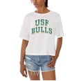 thumbnail image 2 of Women's Gameday Couture White South Florida Bulls Claim To Fame Boxy Cropped T-Shirt, 2 of 5