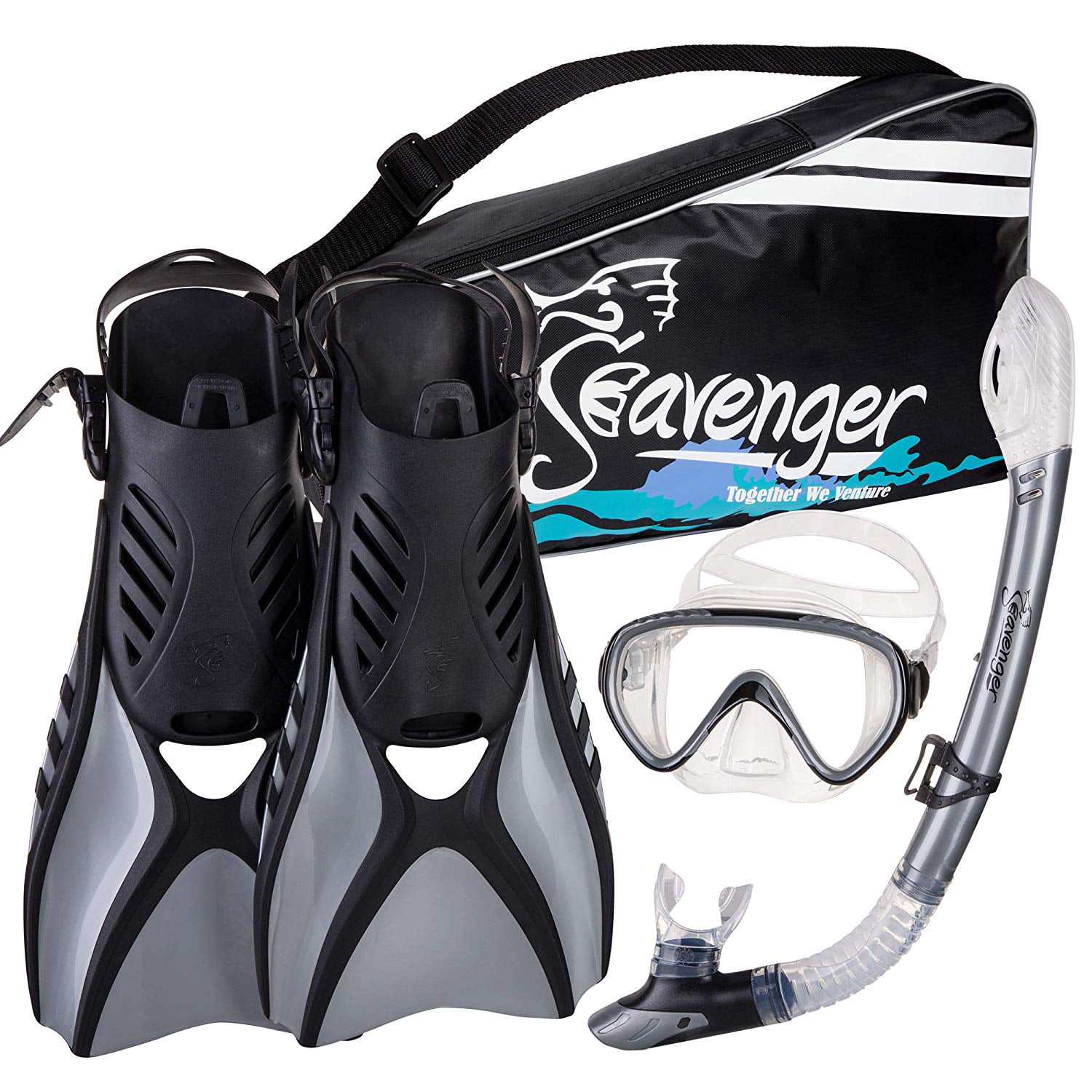 Crane Mask & Snorkel+Flipper Combo Full Diving Fins Set Snorkelling Top Quality 