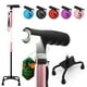 thumbnail image 1 of Bastón BeneCane Quad Cane con dos luces LED, base grande, mango en T y ligero, ajustable, de cuatro puntas, resistente, para hombres y mujeres (rosa), 1 of 5