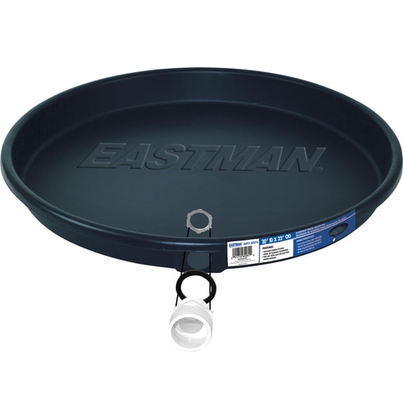 Eastman Water Heater Drain Pan with PVC Fittings, 20 Inch ID x 22 Inch OD Compression, 60076