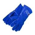 thumbnail image 6 of Flame Heat Resistant Leather Welding Gloves, 14" length, Royal Blue, Large, 10 Pairs, 6 of 7