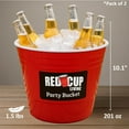 thumbnail image 3 of Reusable Red Plastic Ice Bucket for Parties - Large Beverage Tub, Wine Cooler, Beer Bucket, Drink Holder for Indoor/Outdoor Bars, Galvanized Tubs, Party Celebration Unbreakable, 201 Oz (Pack of 2), 3 of 13