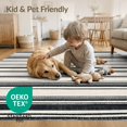 thumbnail image 4 of ODIKA Farmhouse Ticking Striped Abstract Interlocking Center Door Cream Stain Resistant Thin Throw for Entryway, Kitchen, Laundry Room, 4 of 7