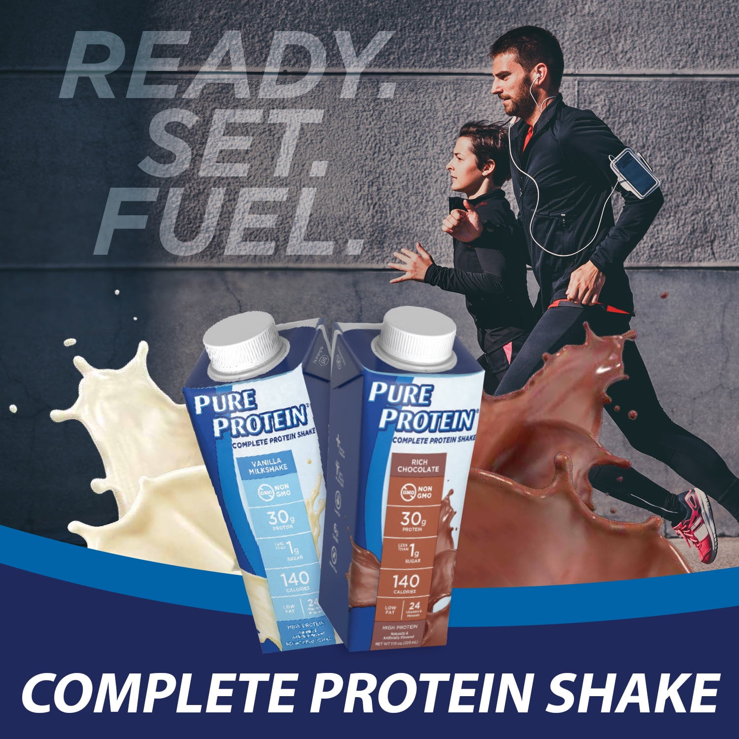 Pure Protein Shake, Vanilla Milkshake, 30g Protein, 11 FL oz, 12 Ct