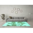 thumbnail image 3 of Ahgly Company Indoor Rectangle Abstract Turquoise Blue Modern Area Rugs, 5' x 8', 3 of 4