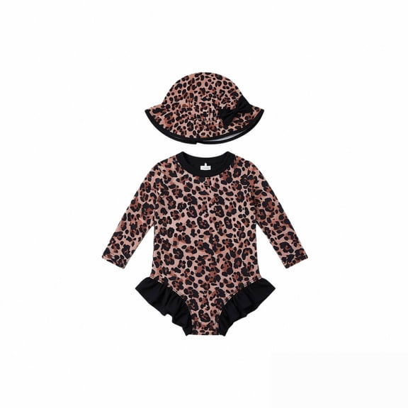 BOOMNY Toddler Baby Girls One Peice Swimsuits Long Sleeve Bathing Suit for Kids Strawberry Graphic Lightweight Cozy Summer Beach Vacation Swimwear