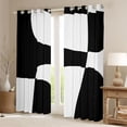 thumbnail image 2 of Homewish White Black Blackout Curtains Set of 2 (52x84 Each),Modern Asbtract Geometric Window Curtains,Minimalist Style Curtains and Drapes For Men Women,Super Cozy Room Decor, 2 of 6