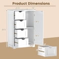 thumbnail image 3 of Costway Wooden 4 Drawer Bathroom Cabinet Storage Cupboard 2 Shelves Free Standing White, 3 of 10