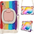 thumbnail image 2 of Funda colorida para Samsung Tab S6 Lite de 10,4 pulgadas con correa para el hombro, soporte de anillo ajustable grande y protección contra golpes., 2 of 5