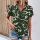 thumbnail image 1 of Fiudx Ofertas Flash Del Día Top Informal de Primavera y Verano de Manga Corta con Cuello En V para Mujer, 1 of 6