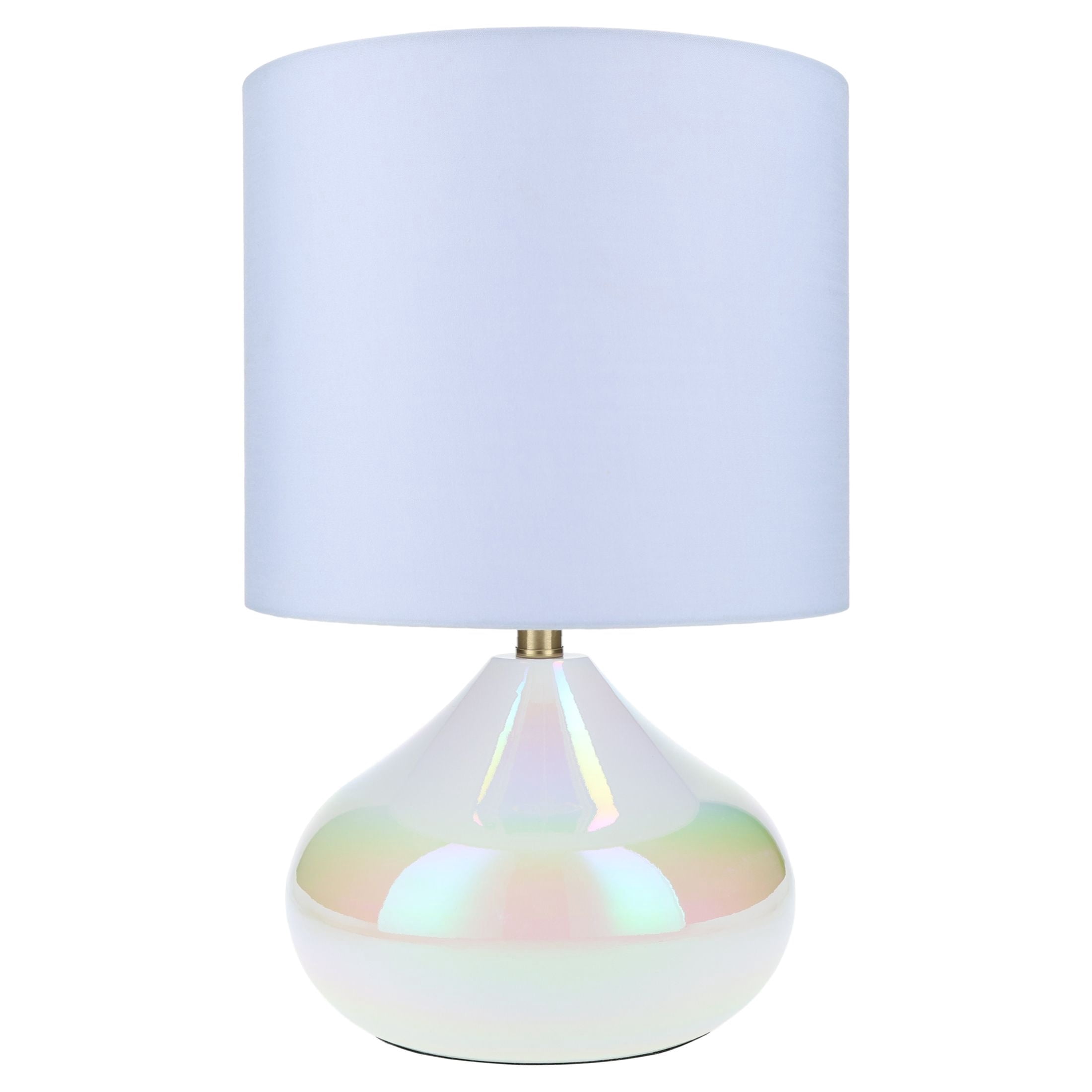Mainstays Kids 14" Iridescent Table Lamp with Aqua Shade