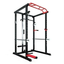 SPARTAN 1500 Lb. Capacity Exercise Power Cage Rack with Lat pull down, J-hook, Pulley system, Squat Rack with Landmine and Safety Bar