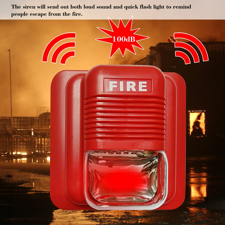 Docooler Fire Alarm Warning Strobe Siren Horn Sound & Strobe Alert System  for Home Office Hotel Restaurant