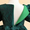 thumbnail image 4 of NAISIBABY Girls Princess Dress, Elegant Wedding Birthday Dress Cute Bow Bubble Sleeve Prom Maxi Dress Green 3T, 4 of 6