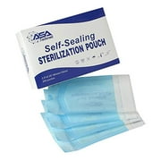 AsaTechmed - 200 Self Sealing Sterilization Autoclave Pouch, 3.5 Inches x 5.25 Inches, 1 Box Paper Blue Film