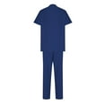 thumbnail image 4 of Cavosen Women's Scrub Uniform Sets Blue 2 Piece Outfit with Pocket Stretch Soft Workwear Short Sleeve V-Neck Long Pants Nurse Uniform Solid Yoga Loungewear Lightweight Athletic L, 4 of 5