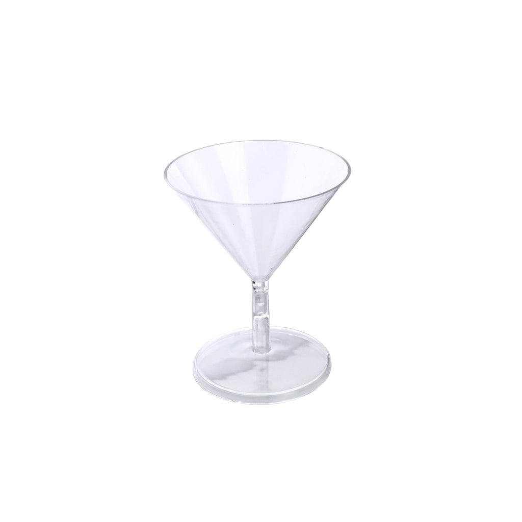 2 oz Round Clear Plastic Small Angolare Martini Glass - 3 1/2 x 2 3