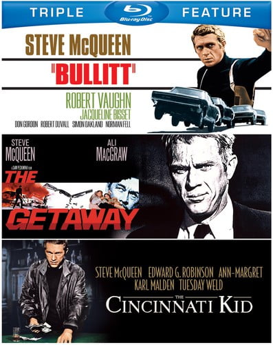 4 Film Favorites Steve McQueen Bullitt, The Cincinnati Kid, The Getaway: Delux