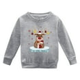 thumbnail image 4 of Autumn Winter Festive Reindeer Design Crewneck Hoodie for Boys and Girls - Christmas Celebration Warm Sweatshirt in Black, 4 of 4