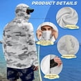 thumbnail image 6 of Bulopur Grey Camo Print Men’s Lightweight UV Protection Hoodie, Long Sleeve Fishing Rash Guard Shirt with Breathable Face Mask, UPF 50+ for Hiking and Surfing, 6 of 8