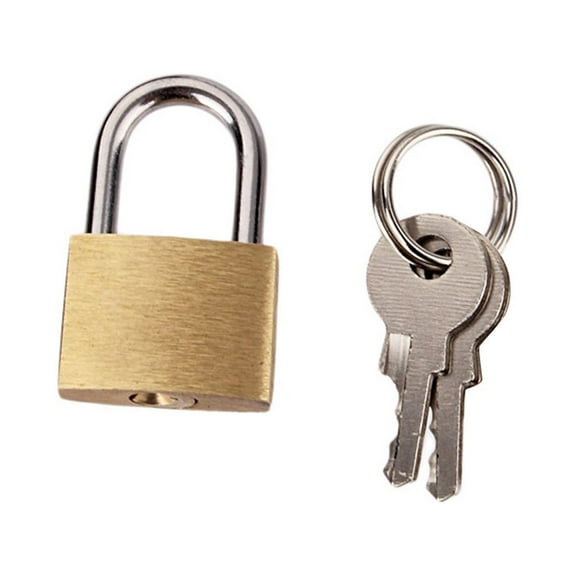 Travel Luggage Locks with Keys, Solid Brass Copper Keyed Padlock, Small Locks Luggage Locks Small Suitcase Locks with Keys Plastic-Covered Mini Padlock for Suitcase Backpack Box Bag(Gold)