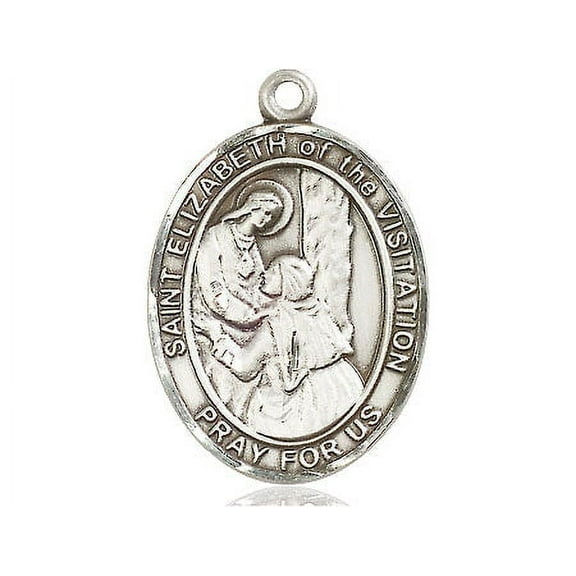 Extel Large Oval Pewter St. Elizabeth of the Visitation Medal, Made in USA