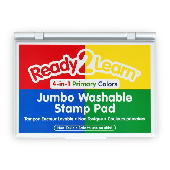 READY 2 LEARN Jumbo Washable Stamp Pad - 4-in-1 Primary Colors