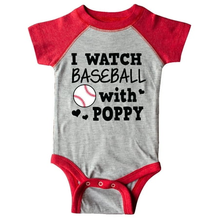 

Inktastic I Watch Baseball with My Poppy Gift Baby Boy or Baby Girl Bodysuit
