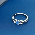 thumbnail image 4 of Gem Stone King 925 Sterling Silver Solitaire Ring Set with Fancy Blue Zirconia, 4 of 4