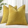 thumbnail image 1 of Fundas de almohada DecoruHome Chenille, 22 x 22 cm, juego de 2 unidades, color amarillo mineral, 1 of 9