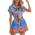 thumbnail image 2 of Shorts TopLLC pour Femmes Shorts pour Femmes Combinaison Décontractée Confortable Col en V Aguichant Imprimé Manches Courtes Combinaison Pyjama pour Femmes, 2 of 4
