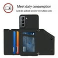 thumbnail image 4 of Dteck for Samsung Galaxy S21 6.2" 2021 Back Wallet Case, PU Leather Anti-Drop Case with Card Slot Kickstand & Wrist Strap Shockproof Protective Case for Samsung S21 Women Men, Black, 4 of 9