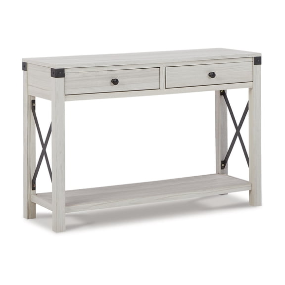 Signature Design by Ashley Bayflynn 2 Drawer Sofa/Console Table, Whitewash