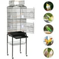 thumbnail image 4 of Alden Design 64" Open Top Metal Bird Cage with Detachable Rolling Stand, Black, 4 of 12