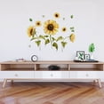 thumbnail image 2 of Vinyl Bedroom Living Room Sunflowers Adhesive Wall Decal Design | 20 Inches x 28 Inches Home Art Helianthus Flowers Decor Sticker Removable Flowering Plants Trees Wall Decoration - Multi-colored, 2 of 5