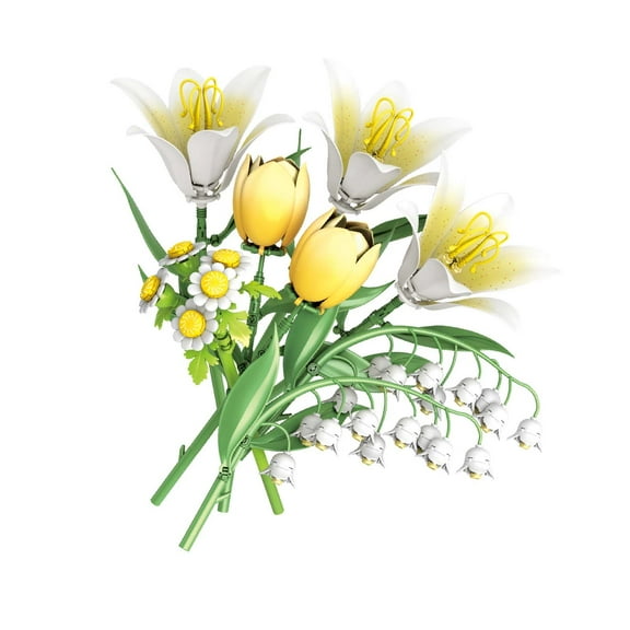 Honchoes Lily Tulips Bouquet Building Set Compatible with Lego Flowers for Adults Women 376Pcs