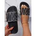 thumbnail image 1 of Women Letter Graphic Single Band Slides, Fashion Outdoor PVC Slides, 1 of 4