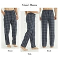 thumbnail image 5 of LNFINTDO 2 Pack Mens Flannel Pajamas Pants Plaid Pajama Bottoms Cotton Pj Pants for Men Sleep Loungewear, Red & Navy Stripe, Medium, 5 of 7