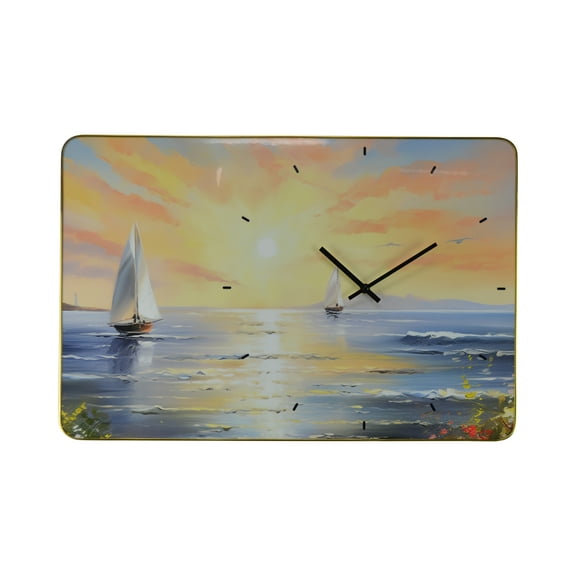 Threestar 24" Inch Ocean Sunset Wall Clock