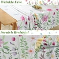 thumbnail image 3 of Spring Summer Tablecloth Rectangle 60x 84 Inch Spill Proof Wrinkle Free Watercolor Wildflower Eucalyptus Leaves Butterfly Floral Table Cloth, Fabric Table Cover for Dining/Party/Indoor/Outdoor, Green, 3 of 7