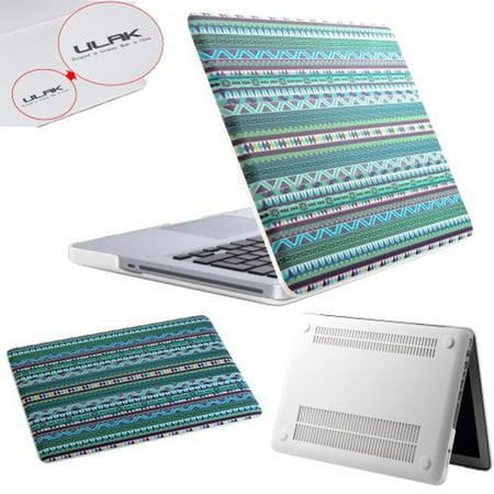 ULAK Macbook Pro 13 Case, Unique Tribal Design Rubberized Matte Solid Hard Case Cover for Apple Macbook Pro 13 inch (Green