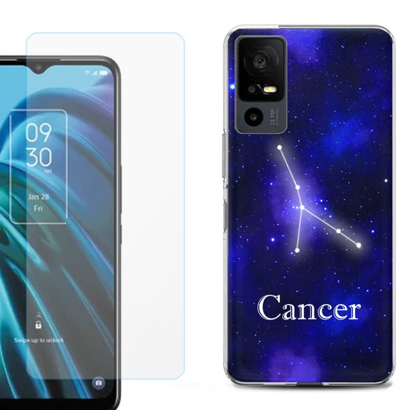 OneToughShield ® for TCL 40 XE 5G Shockproof Fashion Phone Case, with Tempered Glass Screen Protector - Cancer