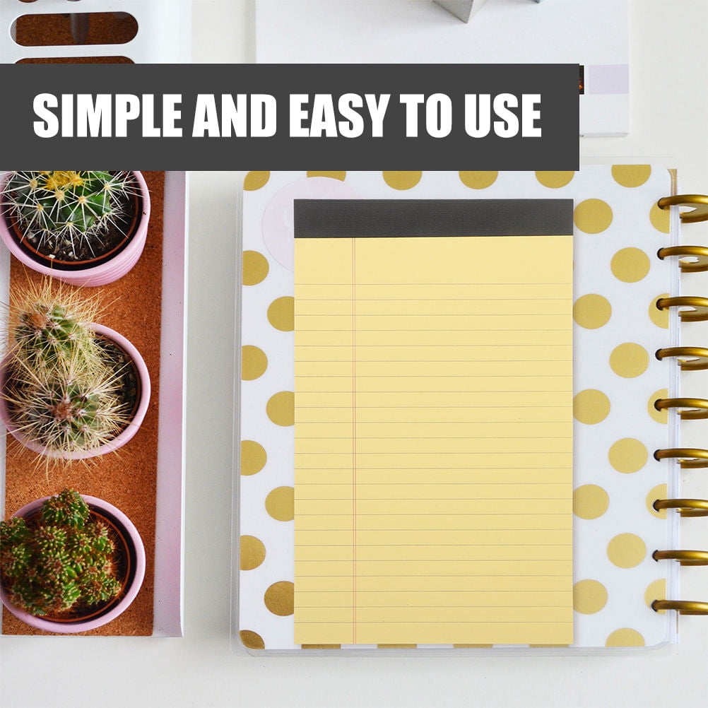 Masteelf  12 Pads Lined Paper Legal Students Portable Notepad Notebook Office Yellow