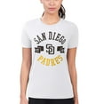 thumbnail image 4 of Women's G-III 4Her by Carl Banks White San Diego Padres Super-Slim Fit Lightweight City Graphic T-Shirt, 4 of 5