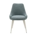 thumbnail image 4 of Laela Light Blue Boucle &amp; Bone White Accent Chair Set of 2 - Modern Metal &amp; Foam Dining/Living Room Furniture, 25"W x 22"D x 33"H, 4 of 5
