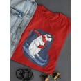 thumbnail image 3 of Polar Bear On Alpine Ski Slope Shaped T-Shirt Women -Image by Shutterstock, Female Medium, 3 of 4
