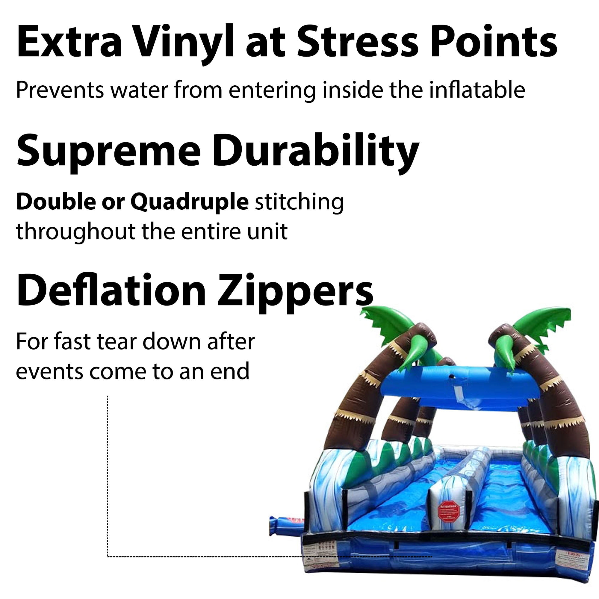 TentandTable Commercial Inflatable Splash and Ride Waterslide, Tropical Marble Dual Lane with Blower, 35'