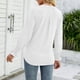 thumbnail image 4 of Blusa Cuello En V Puños Con Volantes Manga Larga Color Puro Tops Casuales De Moda Para Mujer Blanco XL, 4 of 6
