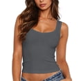 thumbnail image 3 of Rvasteizo Women V Neck Sleeveless Ribbed Knit Tank Top with Short Length for Slim Daily Summer Casual Outfit, 3 of 5