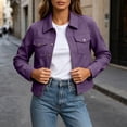 thumbnail image 4 of Gytharion Women's Faux Suede Shirt Jackets Button Front Turn Down Collar Jackets Long Sleeve Solid Color Casual Jackets with Pockets, 4 of 8